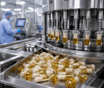 Capsule-in-capsule nutraceutical manufacturing technology supporting advanced supplement delivery systems.