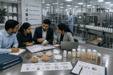 Nutraceutical R&D laboratory supporting formulation development, ingredient evaluation, and manufacturing readiness.