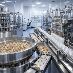 Nutraceutical contract manufacturing facility providing scalable production solutions for supplement and wellness brands.