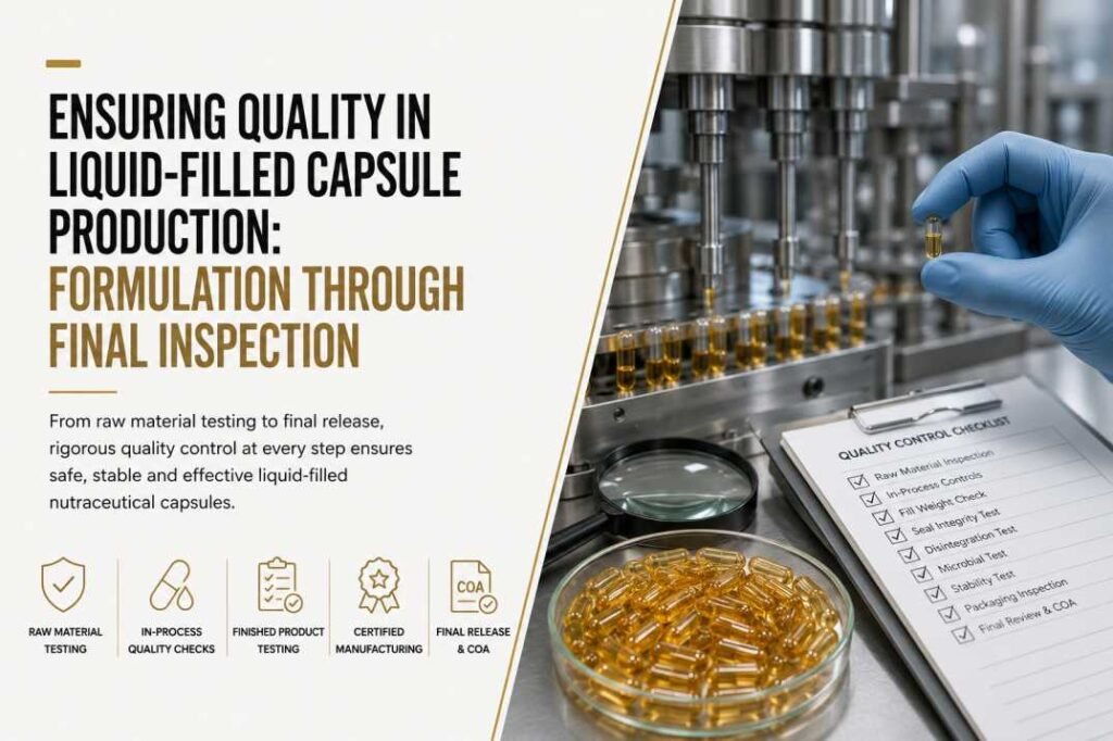 Quality control inspection during liquid-filled capsule production