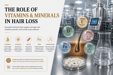 Vitamins and minerals that support healthy hair growth and help reduce hair loss