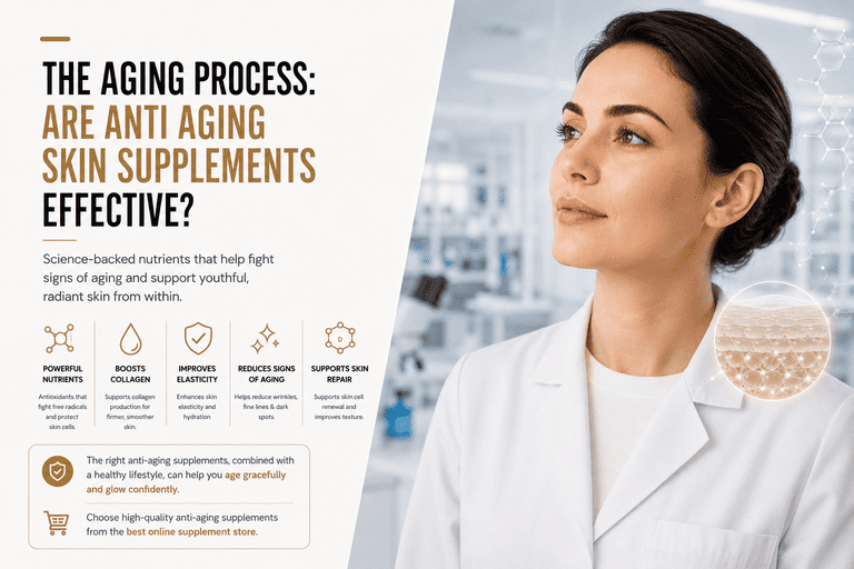 Anti aging skin supplements with vitamins and antioxidants for healthy skin
